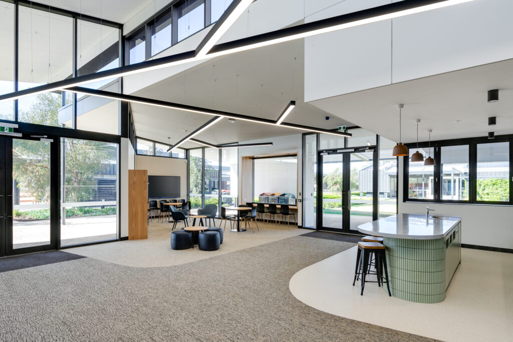 Interior or exterior photos of a newly constructed private school in Renmark, South Australia.