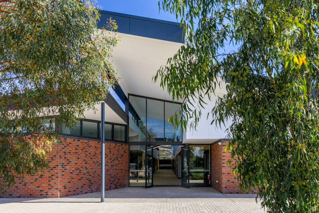 Interior or exterior photos of a newly constructed private school in Renmark, South Australia.