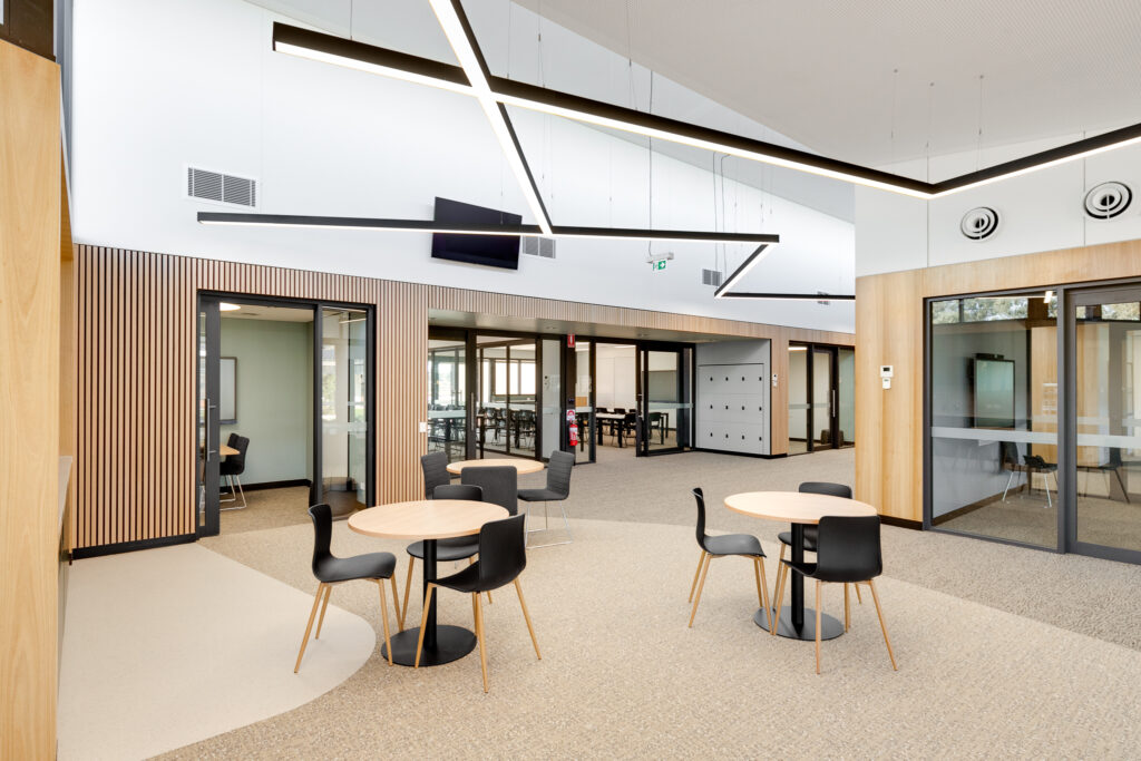 Interior or exterior photos of a newly constructed private school in Renmark, South Australia.