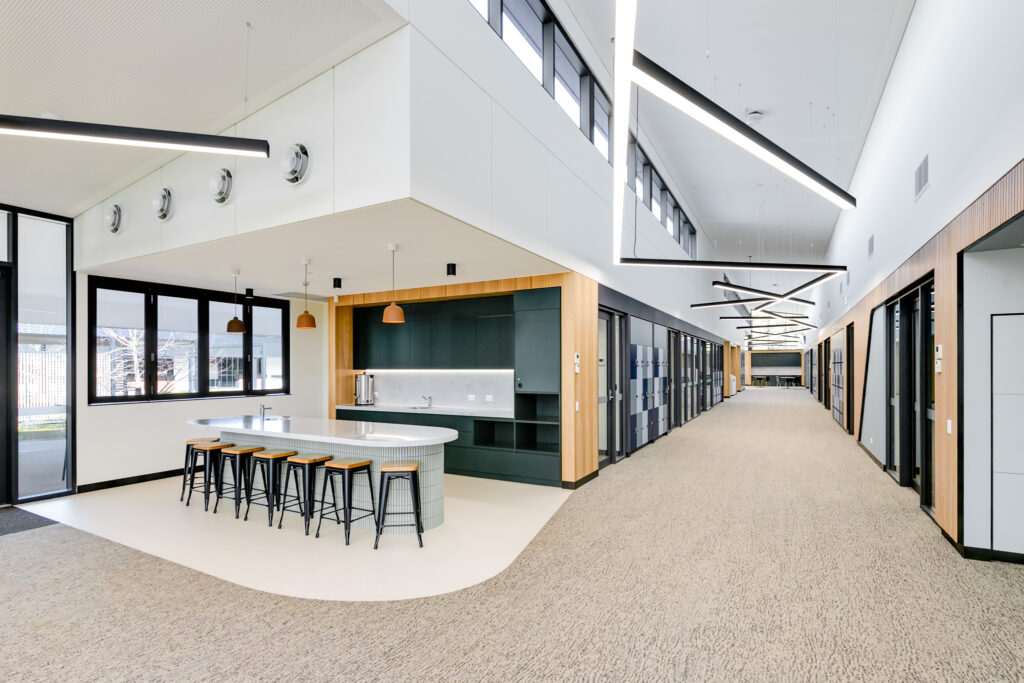 Interior or exterior photos of a newly constructed private school in Renmark, South Australia.