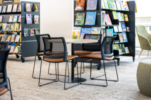 Loxton, Riverland, library, information centre, Raeco furniture, bookshelves, seat, table