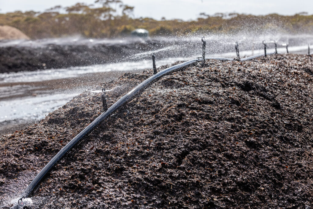 compost farm, South Australia, nutrients, worms, soil, fertiliser, stinky, brown, plants, dirt, water, sprinklers