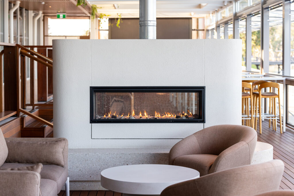 Renmark Club, warmth, fireplace, deck, hotel, promotional