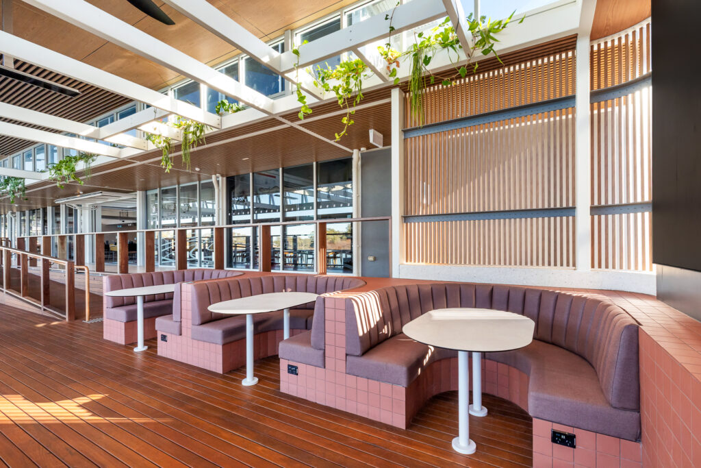 Renmark Club, hotel, promotional, restaurant, booth, deck, seat